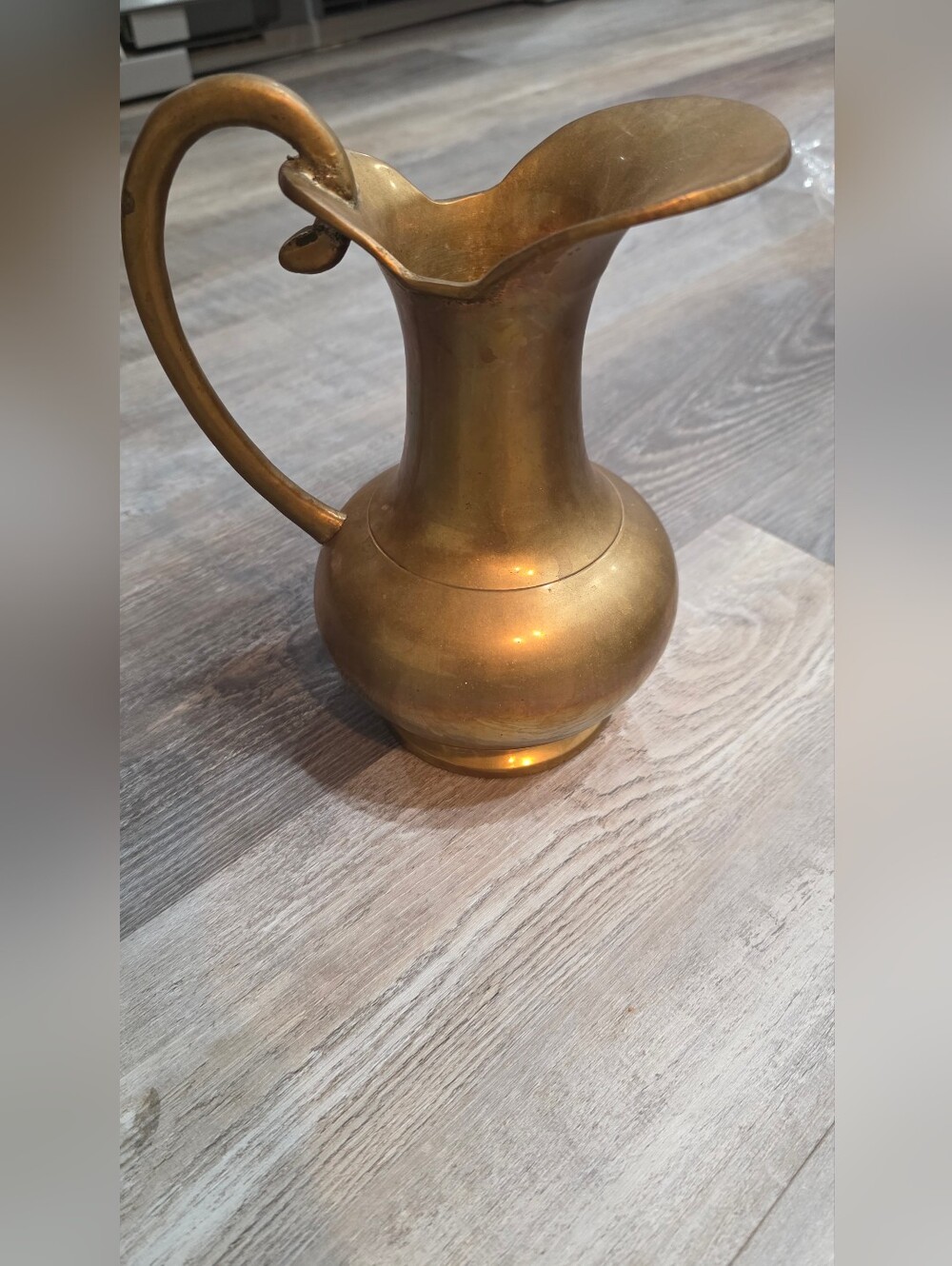 Brass Decorative Pitcher - Gold Accent Vase